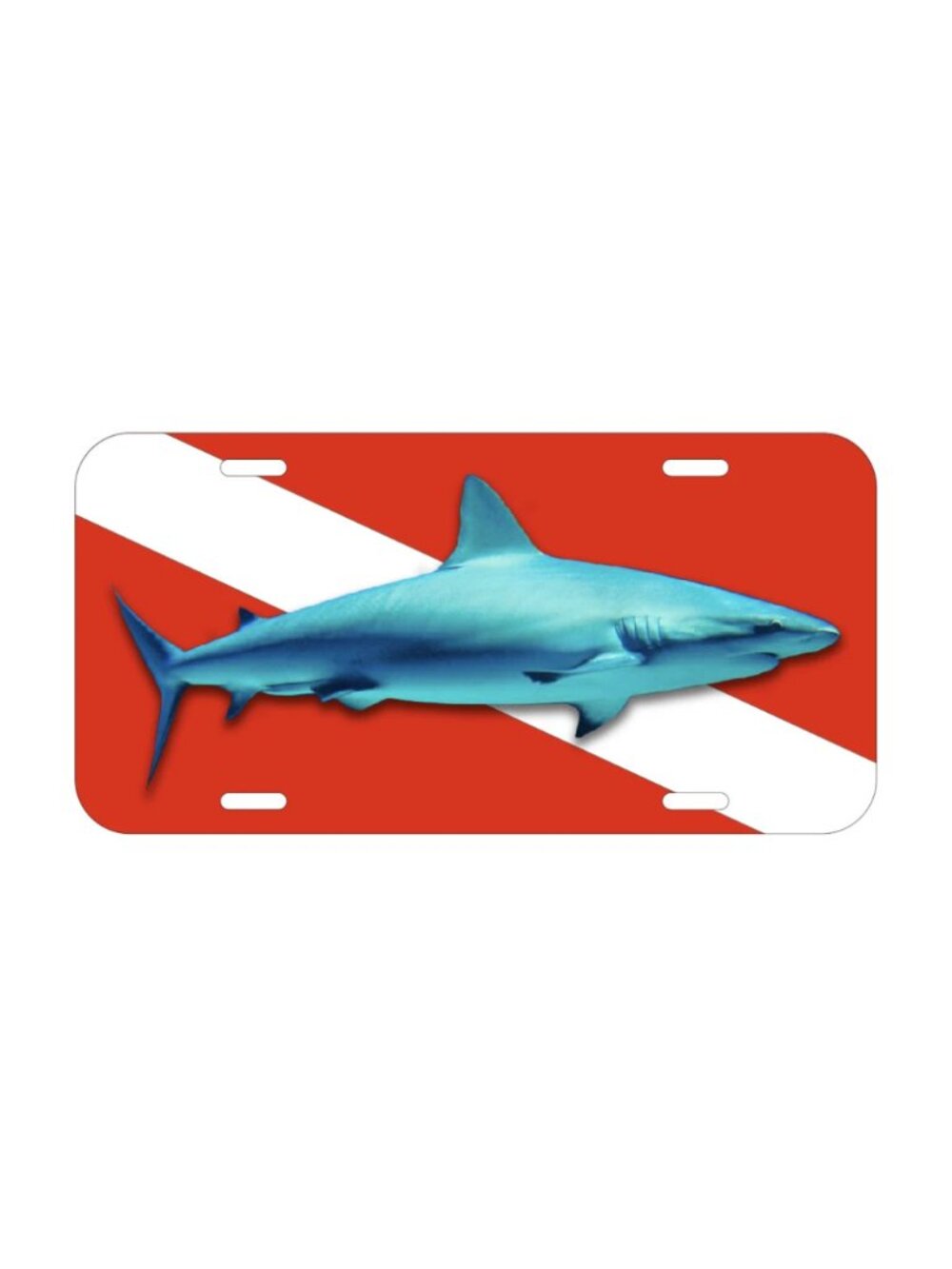 Scuba Diver Shark Vehicle License Plate Front Auto Tag Plate Ocean Diving Sea